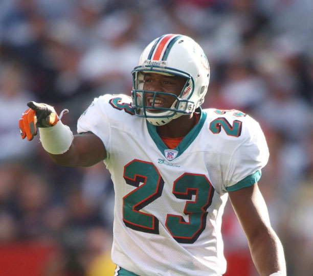miami dolphins nfl player patrick surtain sr playing in a football game